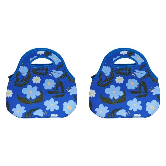 2PK Annabel Trends 30cm Neoprene Lunch Bag Food Storage - Nocturnal Blooms
