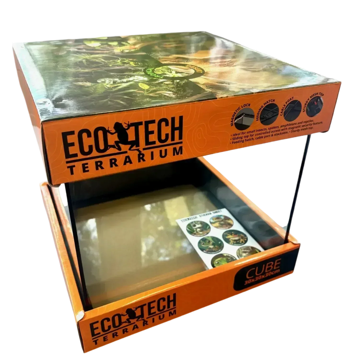 Eco Tech Glass Reptile Terrarium Tank 30 X 30 X 30cm