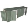 Build-A-Shed 1.2 x 6.0 x 2.0m Tunnel Shed Tunnel Hinged Door with 3 Hinged Side Doors - Green