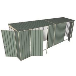 Build-A-Shed 1.2 x 6.0 x 2.0m Tunnel Shed Tunnel Hinged Door with 3 Hinged Side Doors - Green