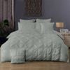 Fabric Fantastic Diamond Pintuck Queen Size Grey Quilt/doona/duvet Cover Set
