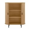 Design Square Galene 3-Tier Tall Bookcase Display Shelves Cabinet 2-Doors Slat Oak