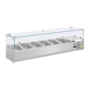 Polar G-series Countertop Prep Fridge 6x 1/4gn Stainless Steel Commercial Kitchen Refrigeration 1400mm