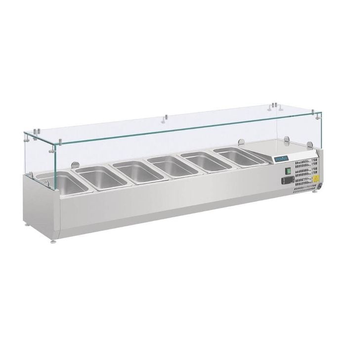 Polar G-series Countertop Prep Fridge 6x 1/4gn Stainless Steel Commercial Kitchen Refrigeration 1400mm