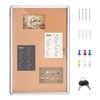 Vevor 91.44 X 60.96 Cm Enclosed Cork Board Silver With Aluminum Frame Acrylic Door 2 Keys Weather-resistant