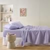 Vintage Design Homewares Super King Light Slate Grey Lilac French Linen Sheet Set