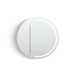 Attica 800mm Matte White Rolo Oval LED Shaving Cabinet With Powerpoint