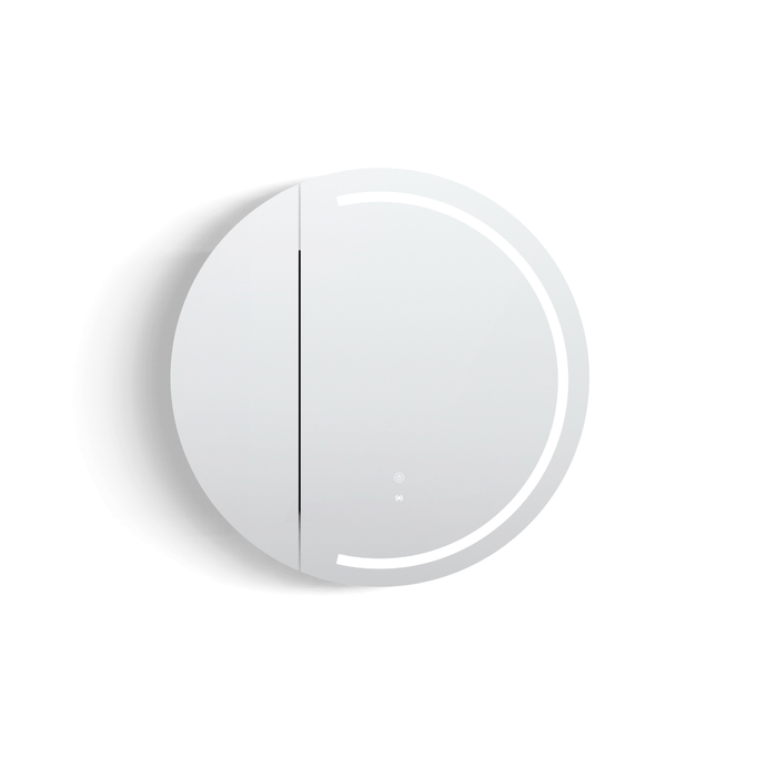 Attica 800mm Matte White Rolo Oval LED Shaving Cabinet With Powerpoint