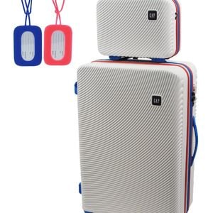 Gap Large Hard-shell Luggage & Mini Beauty Travel Case Set W/ Tag White