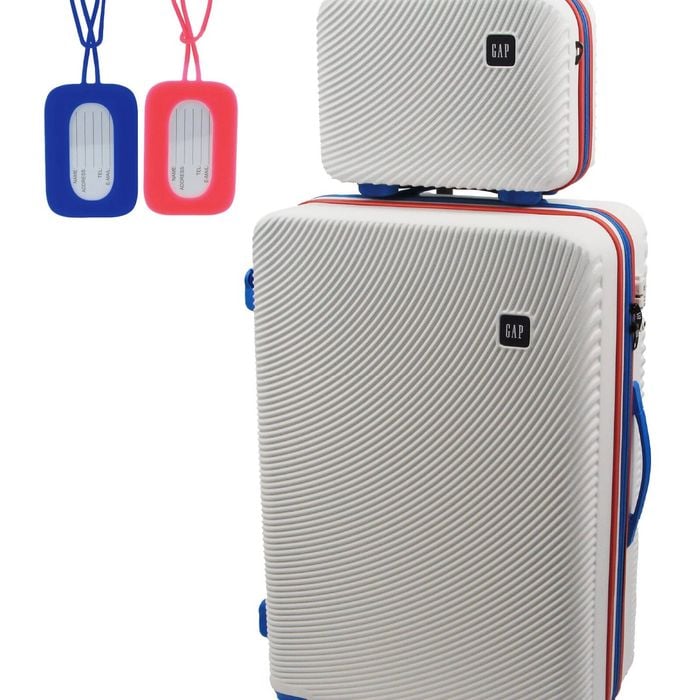 Gap Large Hard-shell Luggage & Mini Beauty Travel Case Set W/ Tag White