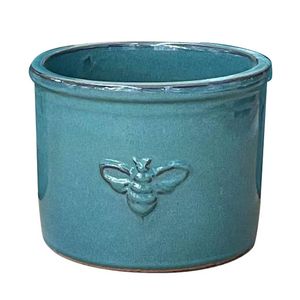Northcote Pottery 26 x 19cm Forest Green Glazed Bee Terracotta Planter