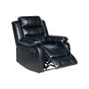 1 Seater Seater Finest Black Leatherette Recliner Feature Console LED Light Ultra Cushioned