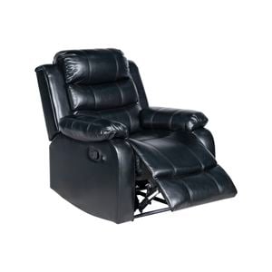 1 Seater Seater Finest Black Leatherette Recliner Feature Console LED Light Ultra Cushioned
