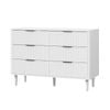 Oikiture 6 Chest of Drawers Nightstand Lowboy White