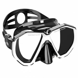 EMSINA Diving Mask HD Anti-Fog Tempered Glass Leak-Proof Nose Cover for Diving Snorkeling Swimming White