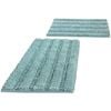 Smarcute 2 Pieces - 50cm x 81cm & 43cm x 61cm Non-slip Chenille Bath Mat Rug Duckegg Blue