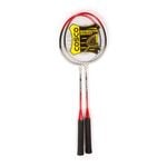 Cosco CB-85 Alloy Steel Strung Badminton Racquet With Free cover (Red/Silver, Pack of 2) | 100 grams | String Tension - 20lbs