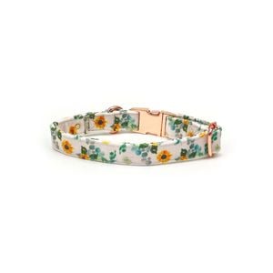 Holly & Co Sunflower Child Extra Small Yellow Premium Velvet Dog Collar