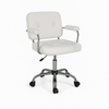 Huggy office chair in faux fur and black legs - White