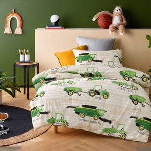 Happy Kids Country Harvest Washed Cotton Quilt Cover Set - Single Bed