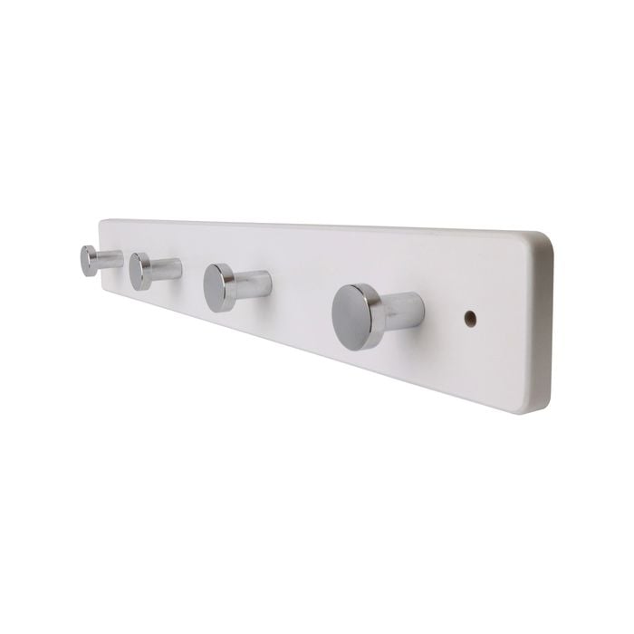 Adoored 4 Chrome Hook White Board Deco Hook Rack