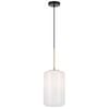 Telbix Korova Modern Pendant Hanging Lamp Light Glass Metal Brass Matt Opal