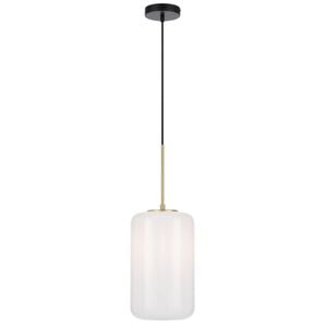 Telbix Korova Modern Pendant Hanging Lamp Light Glass Metal Brass Matt Opal
