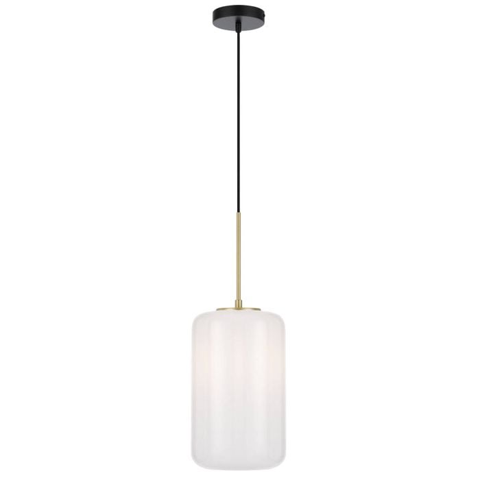 Telbix Korova Modern Pendant Hanging Lamp Light Glass Metal Brass Matt Opal