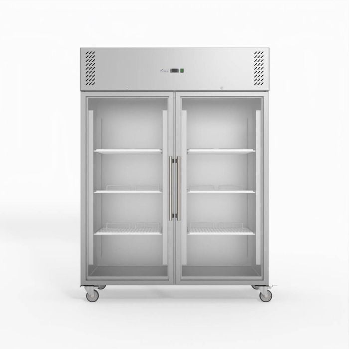Fed-x S/s Two Full Glass Door Upright Fridge  - Commercial Drink Fridges (xurc1410g2v)