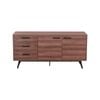 Peony Sideboard Wooden Table 2 Door 3 Drawer Storage Desk - Brown