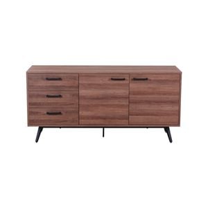 Peony Sideboard Wooden Table 2 Door 3 Drawer Storage Desk - Brown