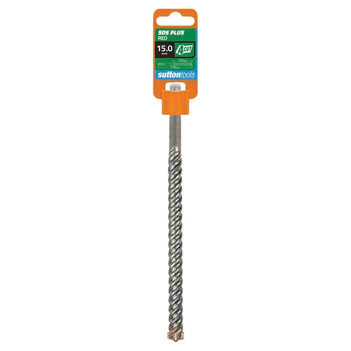 Sutton Tools 15 x 210mm 4 Cut SDS Plus Masonry Drill Bit