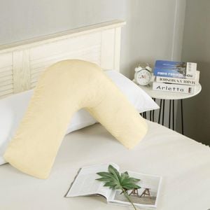 Fabric Fantastic 1000TC Premium Ultra Soft V SHAPE Pillowcase - Yellow Cream