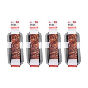 4PK Culinary Kitchen Silicone Non-Stick Oven Safe Loaf Pan 30x15x7cm Grey