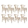 Levede 8pcs Replica Hans Wegner Dining Chairs - Natural