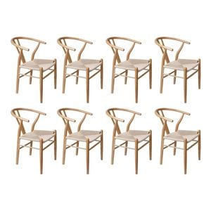 Levede 8pcs Replica Hans Wegner Dining Chairs - Natural