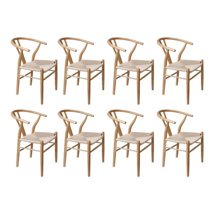 Levede 8pcs Replica Hans Wegner Dining Chairs - Natural