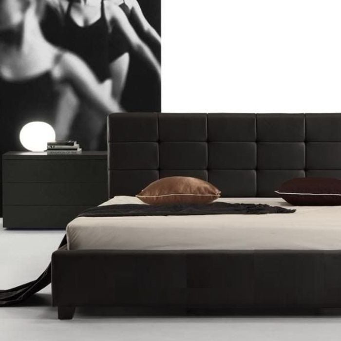 Istyle Milan Double Bed Frame Pu Leather Black