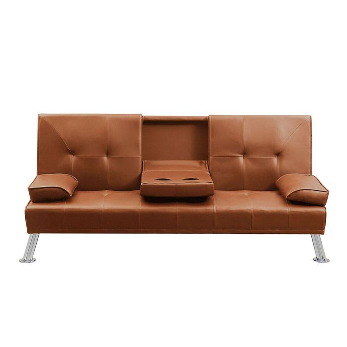 Levede Adjustable Sofa Bed Lounge 3 Seater Leather