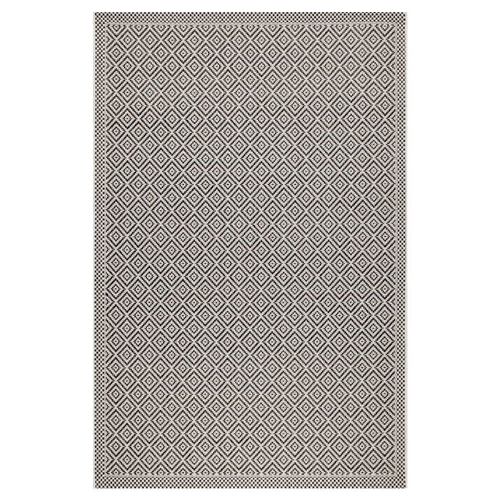 Fab Habitat 160x230cm Black And White Moti Diamond Polypropylene Outdoor Rug