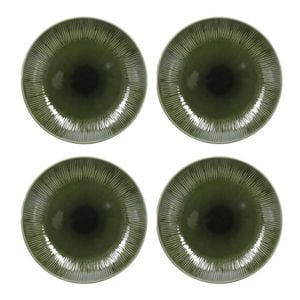 4pc Mikasa Jardin Stoneware Dinner Plate Set, 27cm - Green