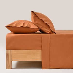 Dreamaker 250tc Cotton & Recycled Polyester Blend Sheet Set Rust Single Bed