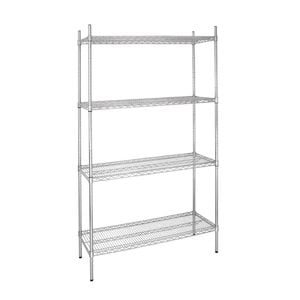Vogue 4 Tier Wire Tower Unit 610x610mm - Commercial Shelving (U884) - 1220(W) x 1270(H) x 460(D)mm