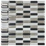 Decor8 298 x 304 x 6mm Night Grey Henning Glass Mosaic Tile