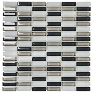 Decor8 298 x 304 x 6mm Night Grey Henning Glass Mosaic Tile