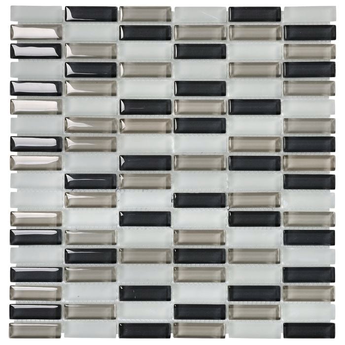 Decor8 298 x 304 x 6mm Night Grey Henning Glass Mosaic Tile