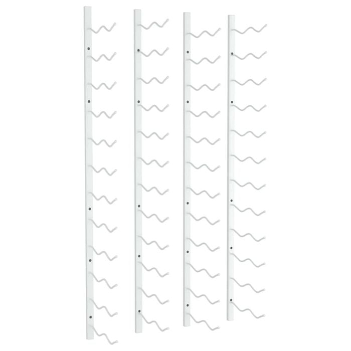 vidaXL 2x Wall Mounted Wine Racks for 24 Bottles White Iron Bottle Holder