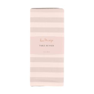 Bas Phillips Printed Linen Looks Table Runner Natural Stripes MED 35x180cm