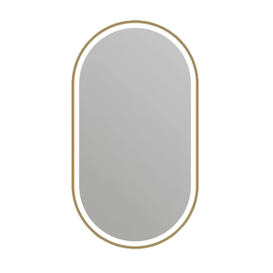 Barelli Signature 1200 x 600mm Brushed Brass Framed Pill LED Mirror Front-Lit