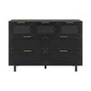 Design Square Sky Wooden Dresser Chest Of 7-Drawers Storage Cabinet Black